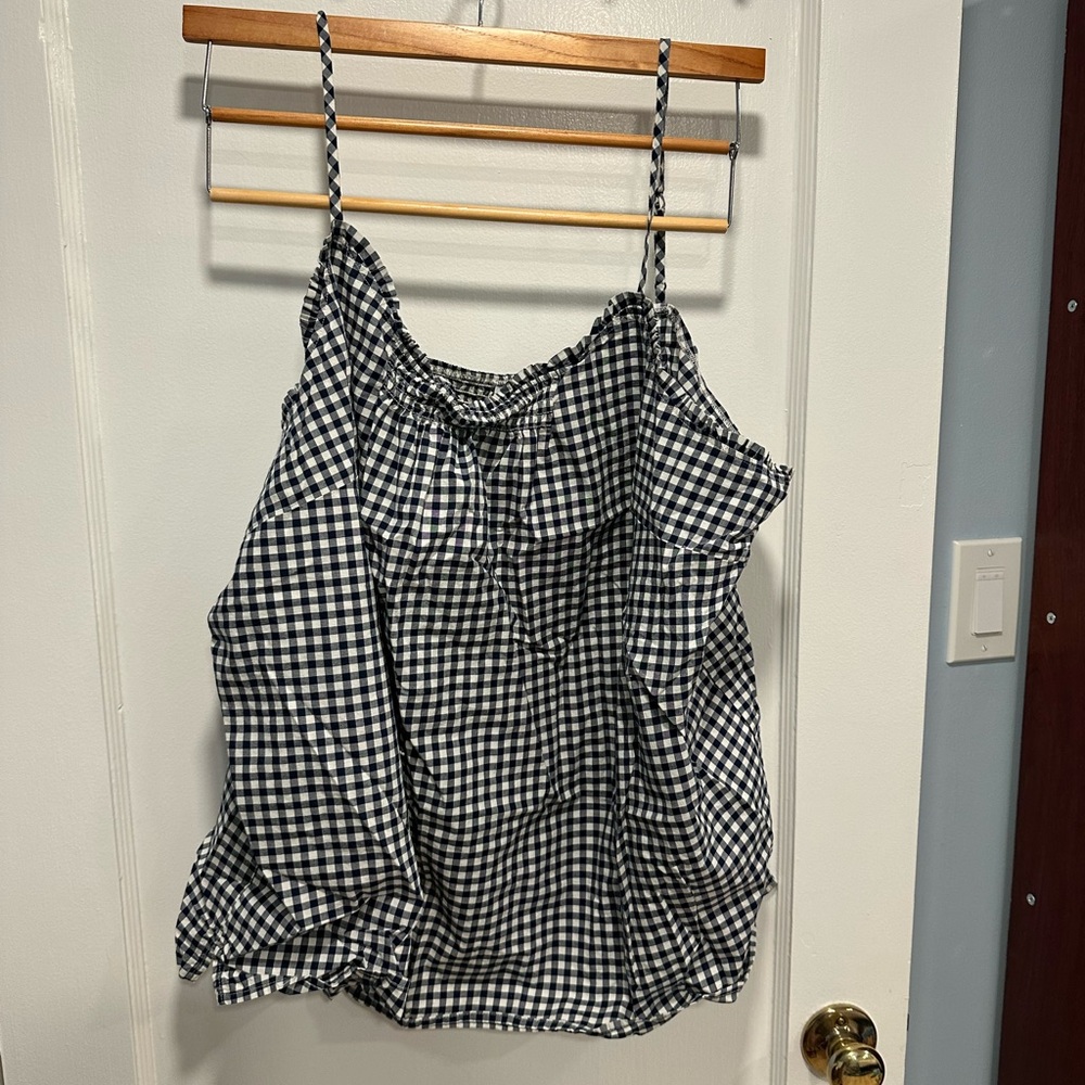 Black and White Gingham Women's Top